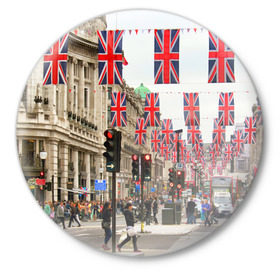 Значок с принтом Улицы Лондона в Тюмени,  металл | круглая форма, металлическая застежка в виде булавки | Тематика изображения на принте: city | england | flags | london | moving | pedestrians | people | street | traffic lights | united kingdom | англия | великобритания | город | лондон | люди | переход | пешеходы | светофоры | улица | флаги