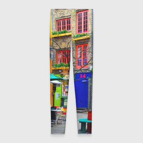 Леггинсы 3D с принтом Улицы Лондона в Тюмени, 80% полиэстер, 20% эластан | Эластичный пояс, зауженные к низу, низкая посадка | bright | city | color | courtyard | england | london | paint | street | united kingdom | англия | великобритания | город | дворик | краски | лондон | улица | цвет | яркие