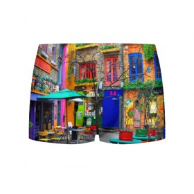 Мужские трусы 3D с принтом Улицы Лондона в Тюмени, 50% хлопок, 50% полиэстер | классическая посадка, на поясе мягкая тканевая резинка | bright | city | color | courtyard | england | london | paint | street | united kingdom | англия | великобритания | город | дворик | краски | лондон | улица | цвет | яркие