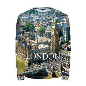 Мужской лонгслив 3D с принтом Улицы Лондона в Тюмени, 100% полиэстер | длинные рукава, круглый вырез горловины, полуприлегающий силуэт | city | england | london | united kingdom | англия | великобритания | город | лондон