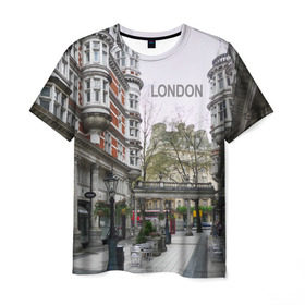 Мужская футболка 3D с принтом Улицы Лондона в Тюмени, 100% полиэфир | прямой крой, круглый вырез горловины, длина до линии бедер | Тематика изображения на принте: boulevard | city | england | london | street | united kingdom | англия | бульвар | великобритания | город | лондон | улица