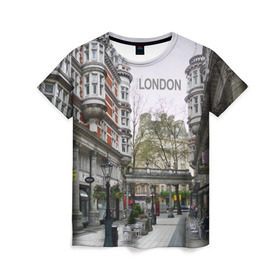 Женская футболка 3D с принтом Улицы Лондона в Тюмени, 100% полиэфир ( синтетическое хлопкоподобное полотно) | прямой крой, круглый вырез горловины, длина до линии бедер | boulevard | city | england | london | street | united kingdom | англия | бульвар | великобритания | город | лондон | улица