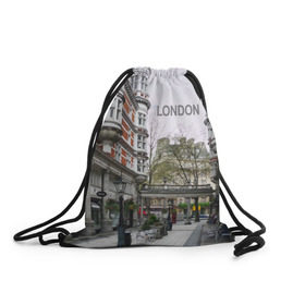 Рюкзак-мешок 3D с принтом Улицы Лондона в Тюмени, 100% полиэстер | плотность ткани — 200 г/м2, размер — 35 х 45 см; лямки — толстые шнурки, застежка на шнуровке, без карманов и подкладки | Тематика изображения на принте: boulevard | city | england | london | street | united kingdom | англия | бульвар | великобритания | город | лондон | улица