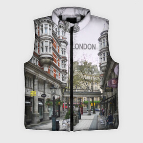 Мужской жилет утепленный 3D с принтом Улицы Лондона в Тюмени,  |  | boulevard | city | england | london | street | united kingdom | англия | бульвар | великобритания | город | лондон | улица