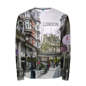 Мужской лонгслив 3D с принтом Улицы Лондона в Тюмени, 100% полиэстер | длинные рукава, круглый вырез горловины, полуприлегающий силуэт | boulevard | city | england | london | street | united kingdom | англия | бульвар | великобритания | город | лондон | улица