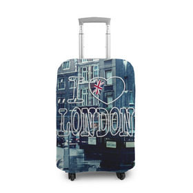 Чехол для чемодана 3D с принтом Улицы Лондона в Тюмени, 86% полиэфир, 14% спандекс | двустороннее нанесение принта, прорези для ручек и колес | city | england | flag | heart | i | london | love | street | united kingdom | англия | великобритания | город | лондон | люблю | сердце | улица | флаг | я