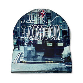 Шапка 3D с принтом Улицы Лондона в Тюмени, 100% полиэстер | универсальный размер, печать по всей поверхности изделия | city | england | flag | heart | i | london | love | street | united kingdom | англия | великобритания | город | лондон | люблю | сердце | улица | флаг | я