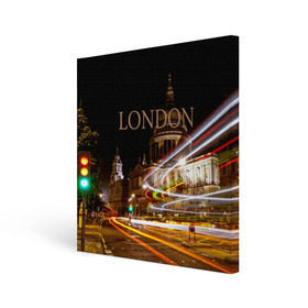 Холст квадратный с принтом Улицы Лондона в Тюмени, 100% ПВХ |  | city | england | lights | london | night | street | united kingdom | англия | великобритания | город | лондон | ночь | огни | улица