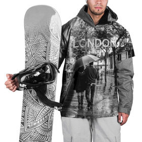 Накидка на куртку 3D с принтом Улицы Лондона в Тюмени, 100% полиэстер |  | Тематика изображения на принте: англия | бульвар | великобритания | влюбленные | дождь | зонтик | лондон | улица