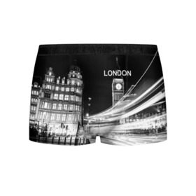 Мужские трусы 3D с принтом Улицы Лондона в Тюмени, 50% хлопок, 50% полиэстер | классическая посадка, на поясе мягкая тканевая резинка | england | lights | london | night | street | united kingdom | англия | великобритания | лондон | ночь | огни | улица