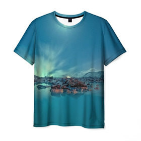 Мужская футболка 3D с принтом Сибирь в Тюмени, 100% полиэфир | прямой крой, круглый вырез горловины, длина до линии бедер | море | пейзаж