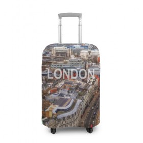 Чехол для чемодана 3D с принтом Улицы Лондона в Тюмени, 86% полиэфир, 14% спандекс | двустороннее нанесение принта, прорези для ручек и колес | 