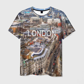 Мужская футболка 3D с принтом Улицы Лондона в Тюмени, 100% полиэфир | прямой крой, круглый вырез горловины, длина до линии бедер | 