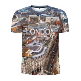 Мужская футболка 3D спортивная с принтом Улицы Лондона в Тюмени, 100% полиэстер с улучшенными характеристиками | приталенный силуэт, круглая горловина, широкие плечи, сужается к линии бедра | 
