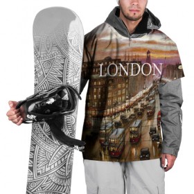 Накидка на куртку 3D с принтом Улицы Лондона в Тюмени, 100% полиэстер |  | city | england | london | united kingdom | англия | великобритания | город | лондон | ночь | огни | улица