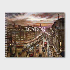 Альбом для рисования с принтом Улицы Лондона в Тюмени, 100% бумага
 | матовая бумага, плотность 200 мг. | city | england | london | united kingdom | англия | великобритания | город | лондон | ночь | огни | улица