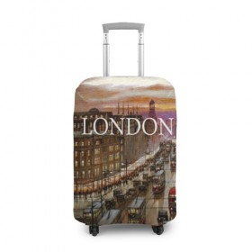 Чехол для чемодана 3D с принтом Улицы Лондона в Тюмени, 86% полиэфир, 14% спандекс | двустороннее нанесение принта, прорези для ручек и колес | city | england | london | united kingdom | англия | великобритания | город | лондон | ночь | огни | улица