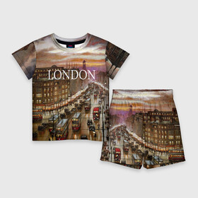 Детский костюм с шортами 3D с принтом Улицы Лондона в Тюмени,  |  | Тематика изображения на принте: city | england | london | united kingdom | англия | великобритания | город | лондон | ночь | огни | улица