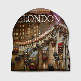 Шапка 3D с принтом Улицы Лондона в Тюмени, 100% полиэстер | универсальный размер, печать по всей поверхности изделия | city | england | london | united kingdom | англия | великобритания | город | лондон | ночь | огни | улица