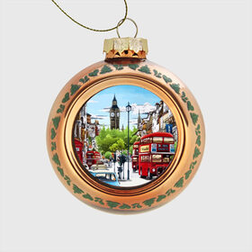 Стеклянный ёлочный шар с принтом Улицы Лондона в Тюмени, Стекло | Диаметр: 80 мм | Тематика изображения на принте: city | england | london | united kingdom | англия | великобритания | город | лондон