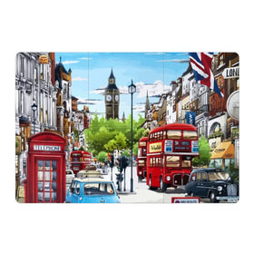 Магнитный плакат 3Х2 с принтом Улицы Лондона в Тюмени, Полимерный материал с магнитным слоем | 6 деталей размером 9*9 см | city | england | london | united kingdom | англия | великобритания | город | лондон