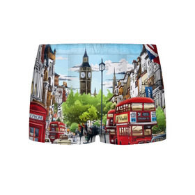 Мужские трусы 3D с принтом Улицы Лондона в Тюмени, 50% хлопок, 50% полиэстер | классическая посадка, на поясе мягкая тканевая резинка | city | england | london | united kingdom | англия | великобритания | город | лондон