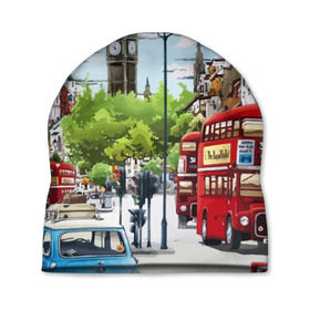 Шапка 3D с принтом Улицы Лондона в Тюмени, 100% полиэстер | универсальный размер, печать по всей поверхности изделия | city | england | london | united kingdom | англия | великобритания | город | лондон