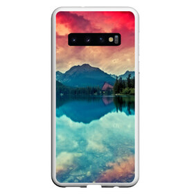 Чехол для Samsung Galaxy S10 с принтом Горное озеро в Тюмени, Силикон | Область печати: задняя сторона чехла, без боковых панелей | Тематика изображения на принте: пейзаж