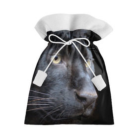 Подарочный 3D мешок с принтом Черная пантера в Тюмени, 100% полиэстер | Размер: 29*39 см | Тематика изображения на принте: животные | кис | киска | кот | котенок | котик | кошечка | кошка | пантера | рысь | тигр | хищник