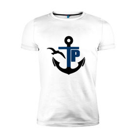 Мужская футболка премиум с принтом Типичный речник в Тюмени, 92% хлопок, 8% лайкра | приталенный силуэт, круглый вырез ворота, длина до линии бедра, короткий рукав | вмф | моряк | речник | флот