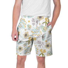 Мужские шорты 3D с принтом Цветочный арт в Тюмени,  полиэстер 100% | прямой крой, два кармана без застежек по бокам. Мягкая трикотажная резинка на поясе, внутри которой широкие завязки. Длина чуть выше колен | цветы