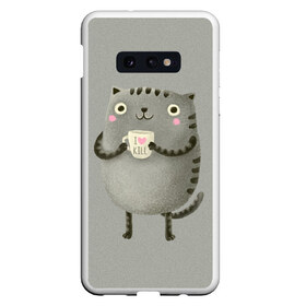 Чехол для Samsung S10E с принтом Cat Love Kill в Тюмени, Силикон | Область печати: задняя сторона чехла, без боковых панелей | Тематика изображения на принте: animal | beast | cat | feline | kill | kitty | love | meow | взгляд | животное | зверь | кот | котенок | котик | кофе | кошка | любовь | мяу | чай