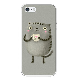 Чехол для iPhone 5/5S матовый с принтом Cat Love Kill в Тюмени, Силикон | Область печати: задняя сторона чехла, без боковых панелей | animal | beast | cat | feline | kill | kitty | love | meow | взгляд | животное | зверь | кот | котенок | котик | кофе | кошка | любовь | мяу | чай