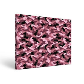 Холст прямоугольный с принтом Розовый камуфляж в Тюмени, 100% ПВХ |  | пиксельный