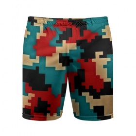 Мужские шорты 3D спортивные с принтом Camouflage в Тюмени,  |  | Тематика изображения на принте: камуфляж | пиксельный | разноцветный