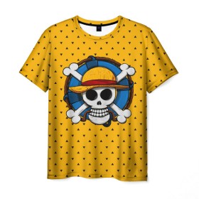 Мужская футболка 3D с принтом One Pirate в Тюмени, 100% полиэфир | прямой крой, круглый вырез горловины, длина до линии бедер | bone | jack | luffy | ocean | one piece | pirate | sea | skull | treasure | большой куш | брук | джек | клад | луффи | море | нами | океан | пират | робин | санджи | сокровище | флаг | франки | череп
