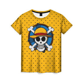 Женская футболка 3D с принтом One Pirate в Тюмени, 100% полиэфир ( синтетическое хлопкоподобное полотно) | прямой крой, круглый вырез горловины, длина до линии бедер | bone | jack | luffy | ocean | one piece | pirate | sea | skull | treasure | большой куш | брук | джек | клад | луффи | море | нами | океан | пират | робин | санджи | сокровище | флаг | франки | череп