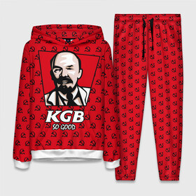 Женский костюм 3D (с толстовкой) с принтом KGB So Good в Тюмени,  |  | communist | fast food | kfc | kgb | lenin | red | russia | soviet union | ussr | бургер | еда | кгб | коммунист | красный | кфс | ленин | октябрь | россия | советский союз | ссср | фаст фуд