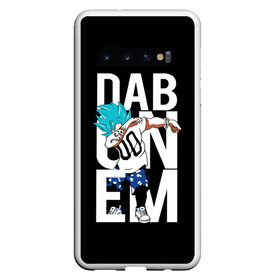 Чехол для Samsung Galaxy S10 с принтом Super God Dab в Тюмени, Силикон | Область печати: задняя сторона чехла, без боковых панелей | Тематика изображения на принте: anime | dragon ball | god | saiyan | драгонболл | дракон | жемчуг