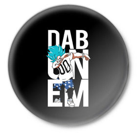 Значок с принтом Super God Dab в Тюмени,  металл | круглая форма, металлическая застежка в виде булавки | anime | dragon ball | god | saiyan | драгонболл | дракон | жемчуг