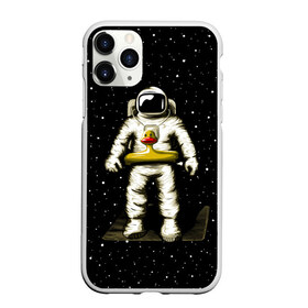 Чехол для iPhone 11 Pro матовый с принтом Космонавт с уточкой в Тюмени, Силикон |  | астронавт | ванна | галактика | звезды | космонавт | планета | утка | уточка