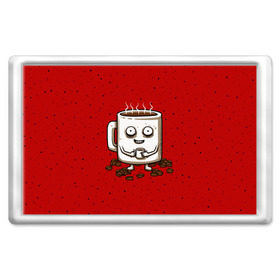 Магнит 45*70 с принтом Кофейный пьяница в Тюмени, Пластик | Размер: 78*52 мм; Размер печати: 70*45 | coffee | tea | кофе | кружка | утро | чай | чашка