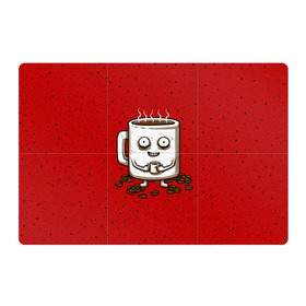 Магнитный плакат 3Х2 с принтом Кофейный пьяница в Тюмени, Полимерный материал с магнитным слоем | 6 деталей размером 9*9 см | coffee | tea | кофе | кружка | утро | чай | чашка