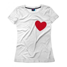 Женская футболка 3D с принтом Сердечко в Тюмени, 100% полиэфир ( синтетическое хлопкоподобное полотно) | прямой крой, круглый вырез горловины, длина до линии бедер | 