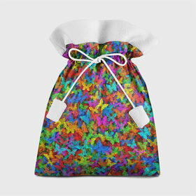 Подарочный 3D мешок с принтом Разноцветные бабочки в Тюмени, 100% полиэстер | Размер: 29*39 см | Тематика изображения на принте: насекомые | паттерн | пестрый | радуга | разноцветный | яркий