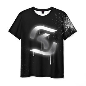 Мужская футболка 3D с принтом cs:go - SK Gaming (Black collection) в Тюмени, 100% полиэфир | прямой крой, круглый вырез горловины, длина до линии бедер | Тематика изображения на принте: cs | csgo | sk | го | кс | ск