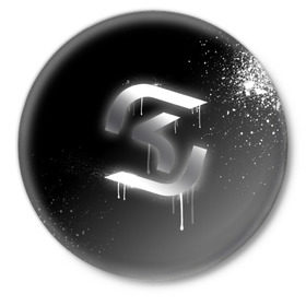 Значок с принтом cs:go - SK Gaming (Black collection) в Тюмени,  металл | круглая форма, металлическая застежка в виде булавки | cs | csgo | sk | го | кс | ск