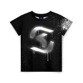 Детская футболка 3D с принтом cs:go - SK Gaming (Black collection) в Тюмени, 100% гипоаллергенный полиэфир | прямой крой, круглый вырез горловины, длина до линии бедер, чуть спущенное плечо, ткань немного тянется | cs | csgo | sk | го | кс | ск