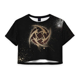 Женская футболка 3D укороченная с принтом cs:go - NiP (Black collection) в Тюмени, 100% полиэстер | круглая горловина, длина футболки до линии талии, рукава с отворотами | cs | csgo | nip | го | кс | нип