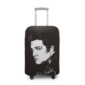 Чехол для чемодана 3D с принтом Элвис Пресли в Тюмени, 86% полиэфир, 14% спандекс | двустороннее нанесение принта, прорези для ручек и колес | америка | король | музыка | о.м.с.к. | поп | пресли | ретро | рок | элвис